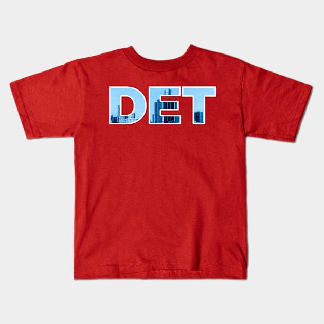 Detroit Pistons DET Skyline Kids T-Shirt by StupidHead